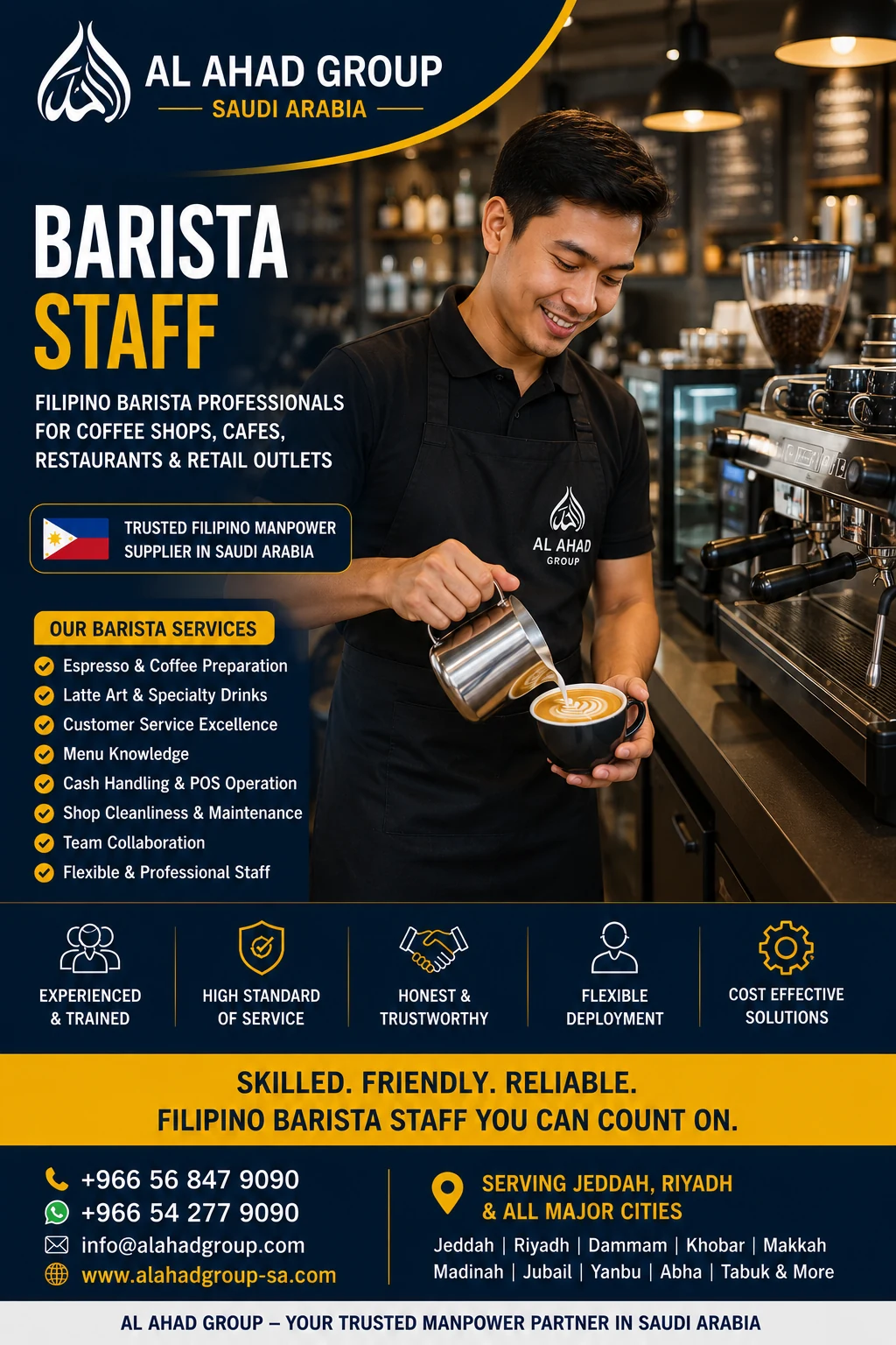 Barista vacancy for Filipino candidates in Jeddah