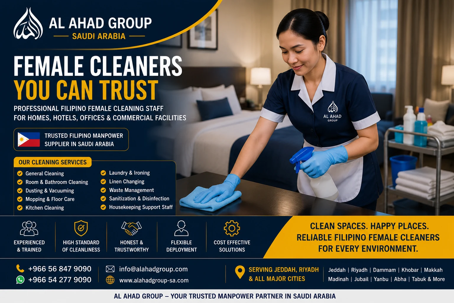Female Cleaner vacancy for Filipino candidates in Jeddah