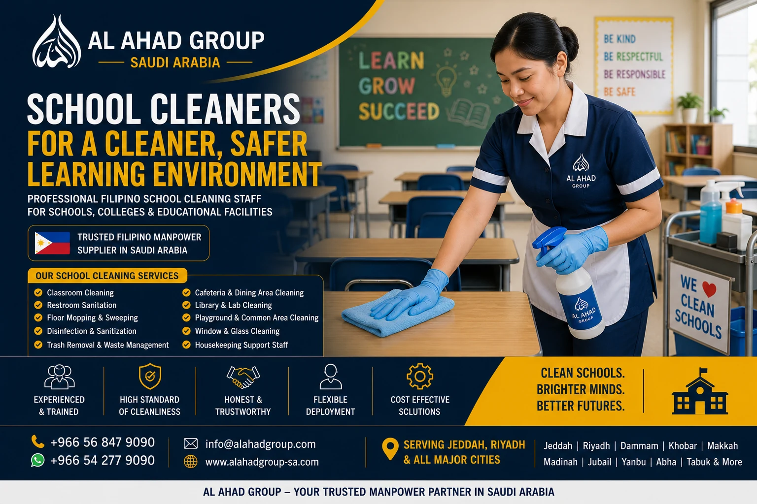 Cleaner vacancy for Filipino candidates in Jeddah